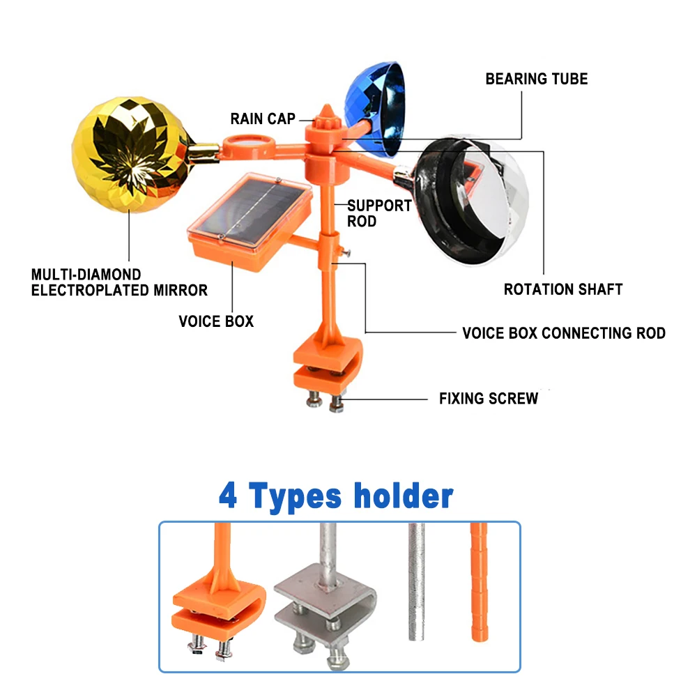 태양광 조류 퇴치기 360 ° 반사 경보 장치와 소리로 - Solar Bird Scarer 리뷰 및 가격